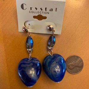 Crystal Collections beautiful blue beaded earrings